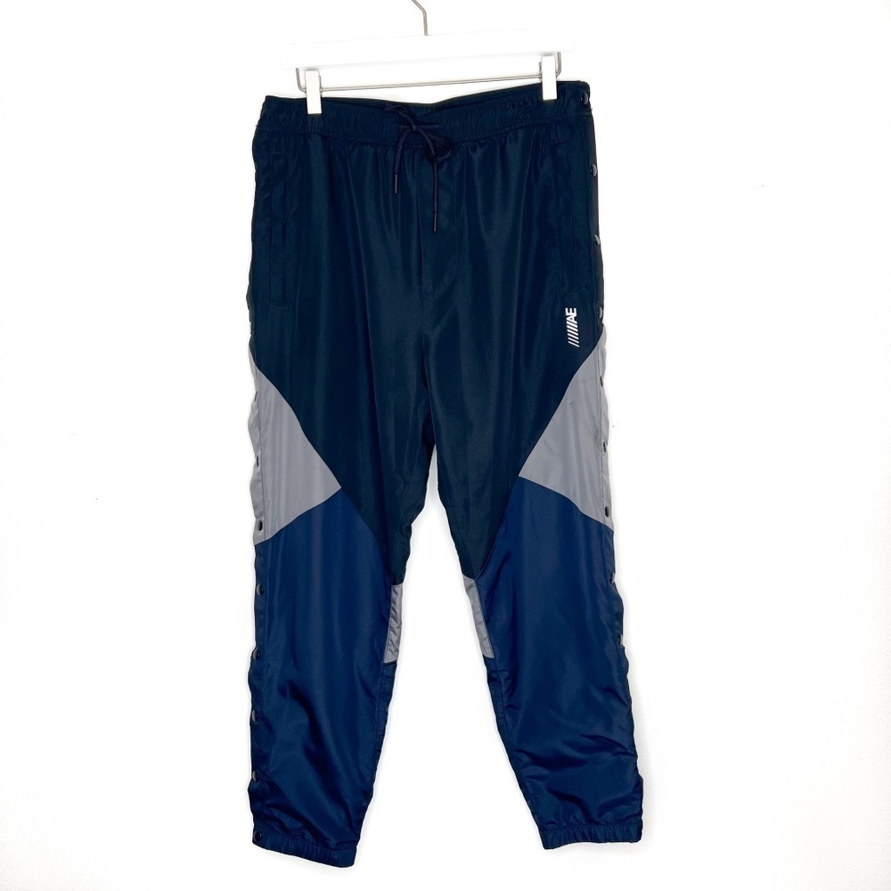 American Eagle Flex Tear Away Pants 100% Polyester Gray Color Blocks